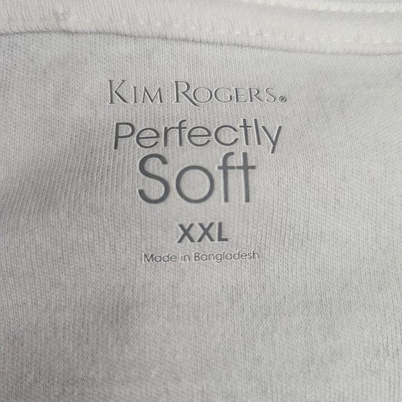 Kim Rogers Perfectly Soft Womens White Cotton Long Sleeve Staple Piece Sz XXL - Picture 3 of 8